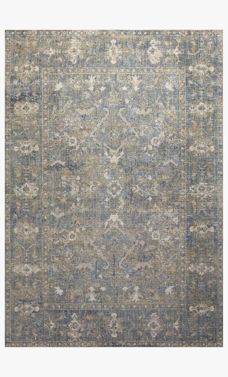 Chris Loves Julia x Loloi - Rosemarie Collection - Traditional Power Loomed Rug in Sand & Lagoon (ROE-03)