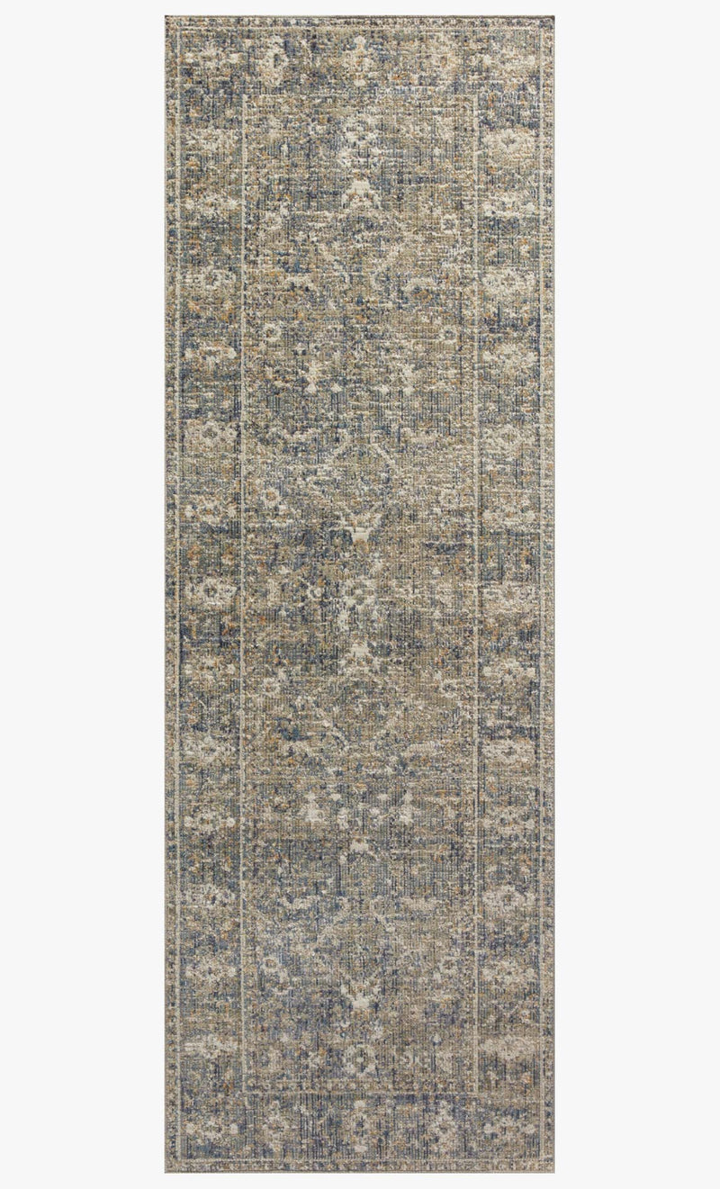 Chris Loves Julia x Loloi - Rosemarie Collection - Traditional Power Loomed Rug in Sand & Lagoon (ROE-03)