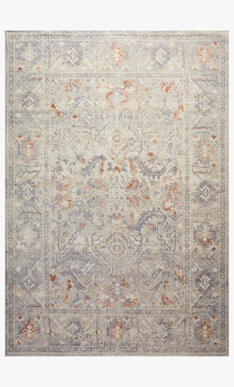 Chris Loves Julia x Loloi - Rosemarie Collection - Traditional Power Loomed Rug in Oatmeal & Lavender (ROE-05)