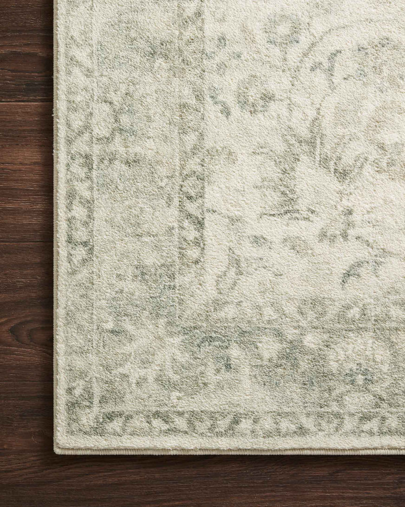Loloi II Rosette Collection - Traditional Power Loomed Rug in Ivory & Silver (ROS-02)