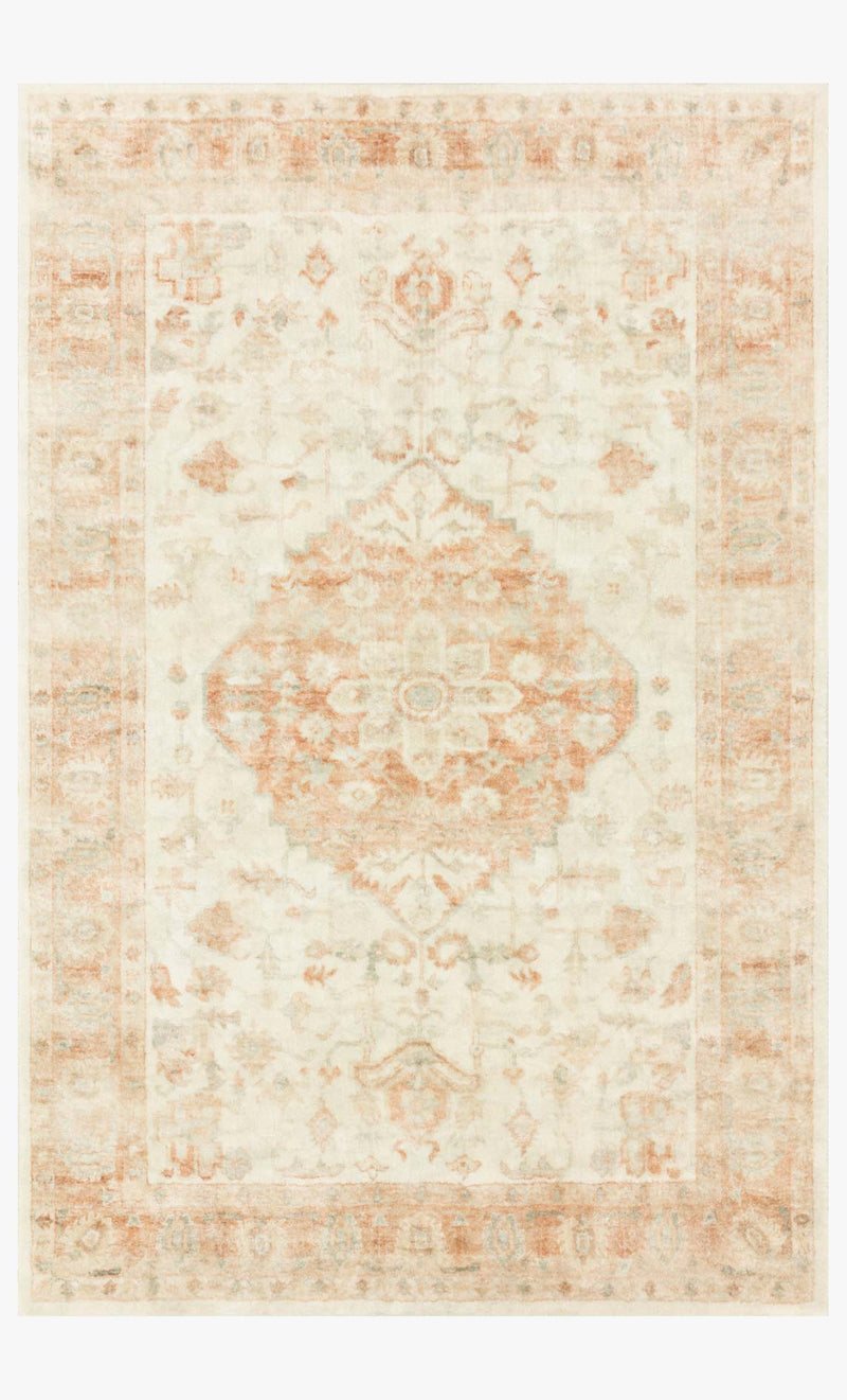 Loloi II Rosette Collection - Traditional Power Loomed Rug in Ivory & Terracotta (ROS-03)
