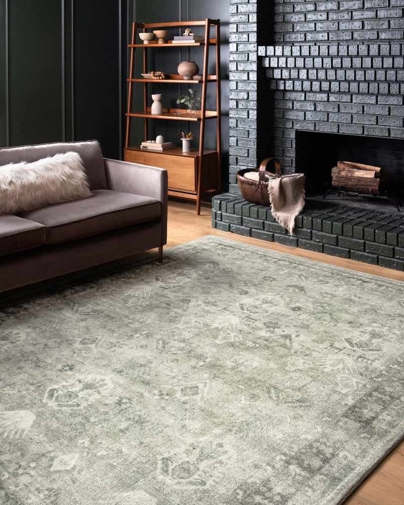 Loloi II Rosette Collection - Traditional Power Loomed Rug in Steel & Graphite (ROS-04)