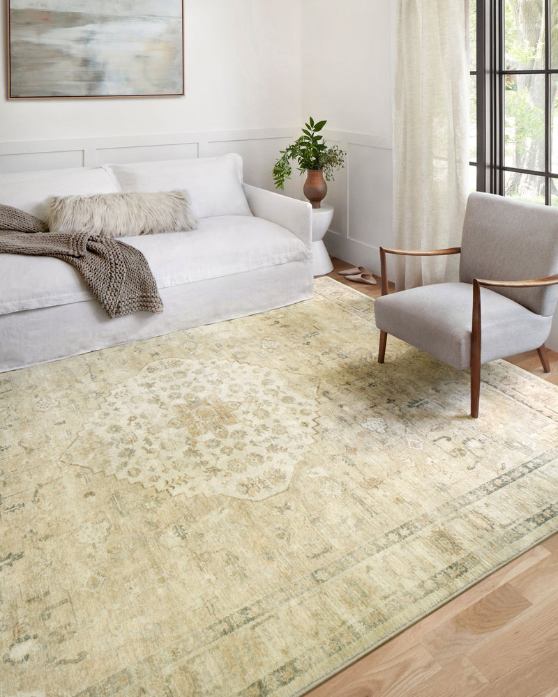 Loloi II Rosette Collection - Traditional Power Loomed Rug in Sand & Ivory (ROS-05)