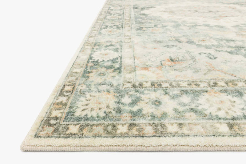 Loloi II Rosette Collection - Traditional Power Loomed Rug in Teal & Ivory (ROS-08)
