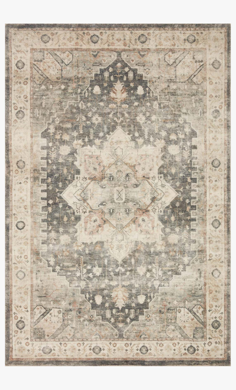 Loloi II Rosette Collection - Traditional Power Loomed Rug in Slate & Ivory (ROS-09)