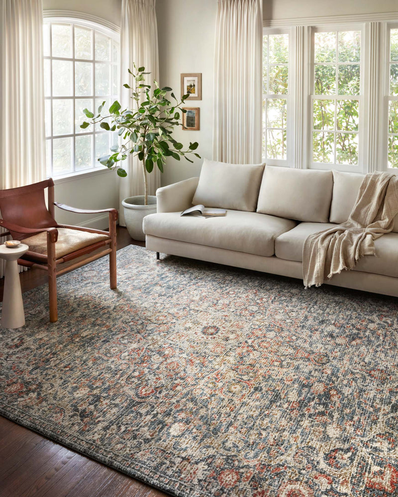 Loloi II Saban Collection - Traditional Power Loomed Rug in Blue & Spice (SAB-02)