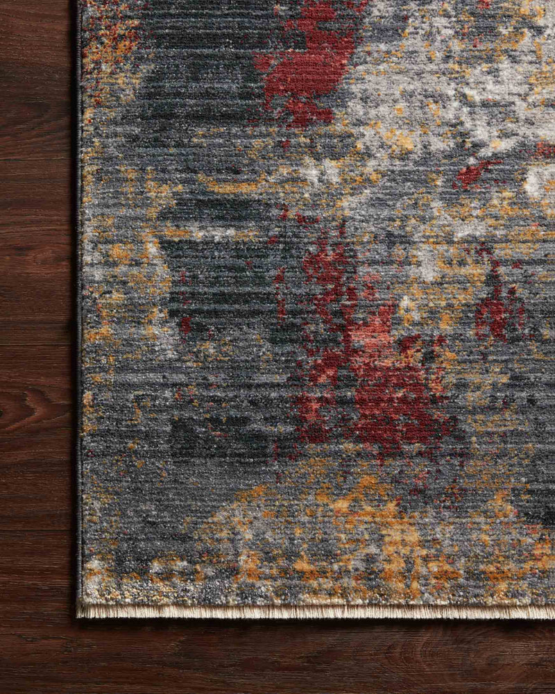 Loloi II Samra Collection - Transitional Power Loomed Rug in Dk. Grey & Spice (SAM-03)