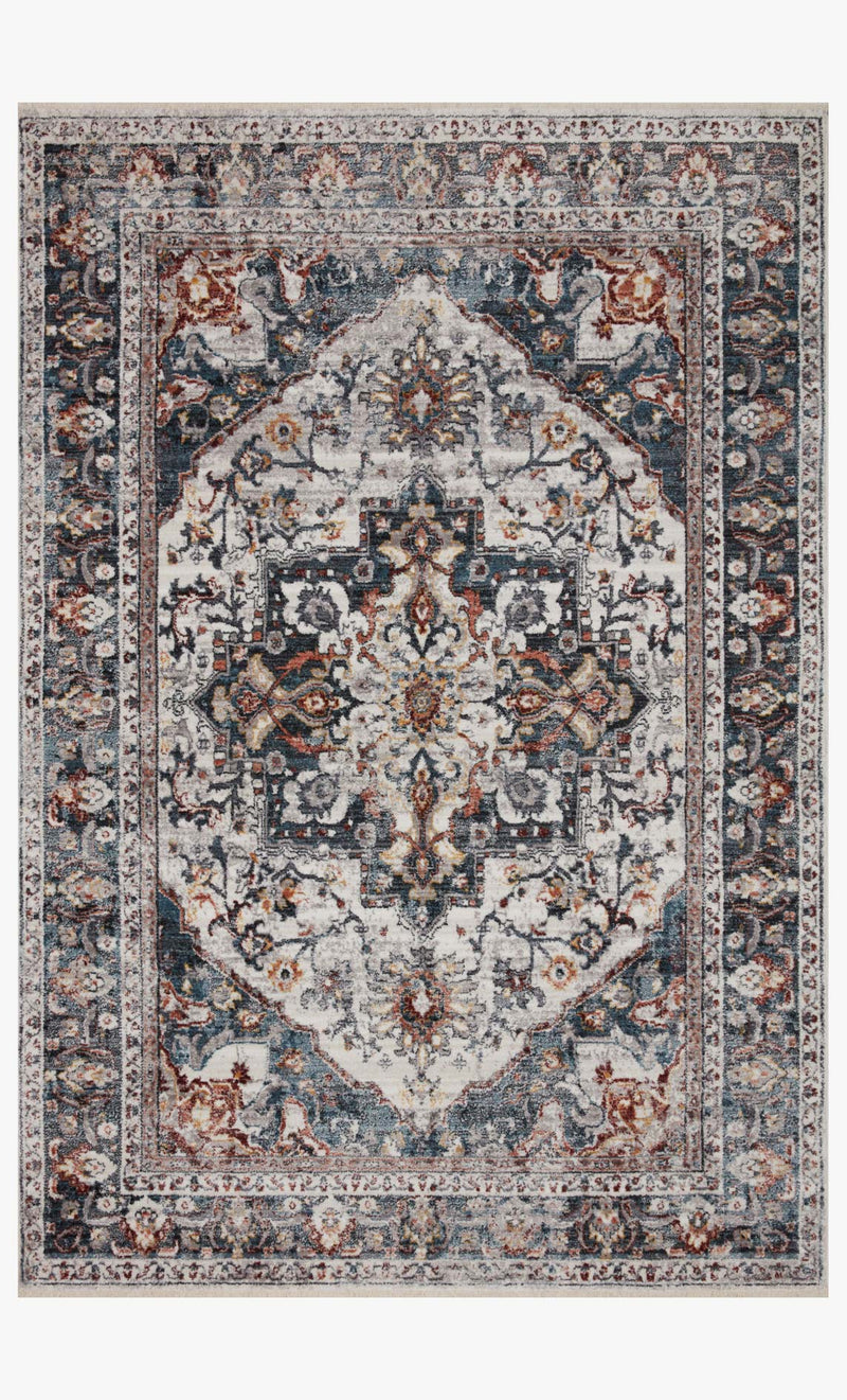 Loloi II Samra Collection - Transitional Power Loomed Rug in Ivory & Denim (SAM-09)