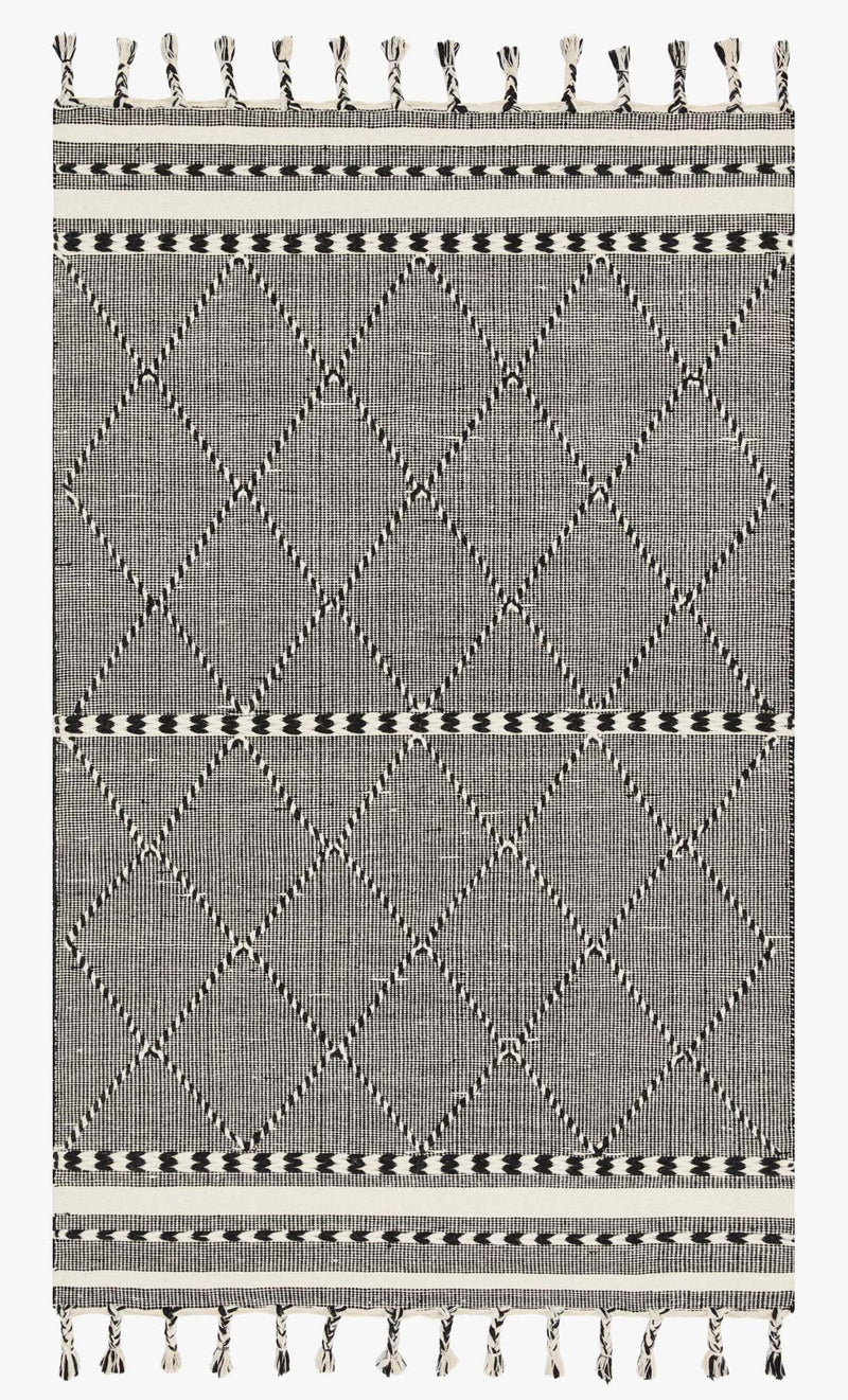 Loloi II Sawyer Collection - Contemporary Hand Loomed Rug in Black (SAW-01)