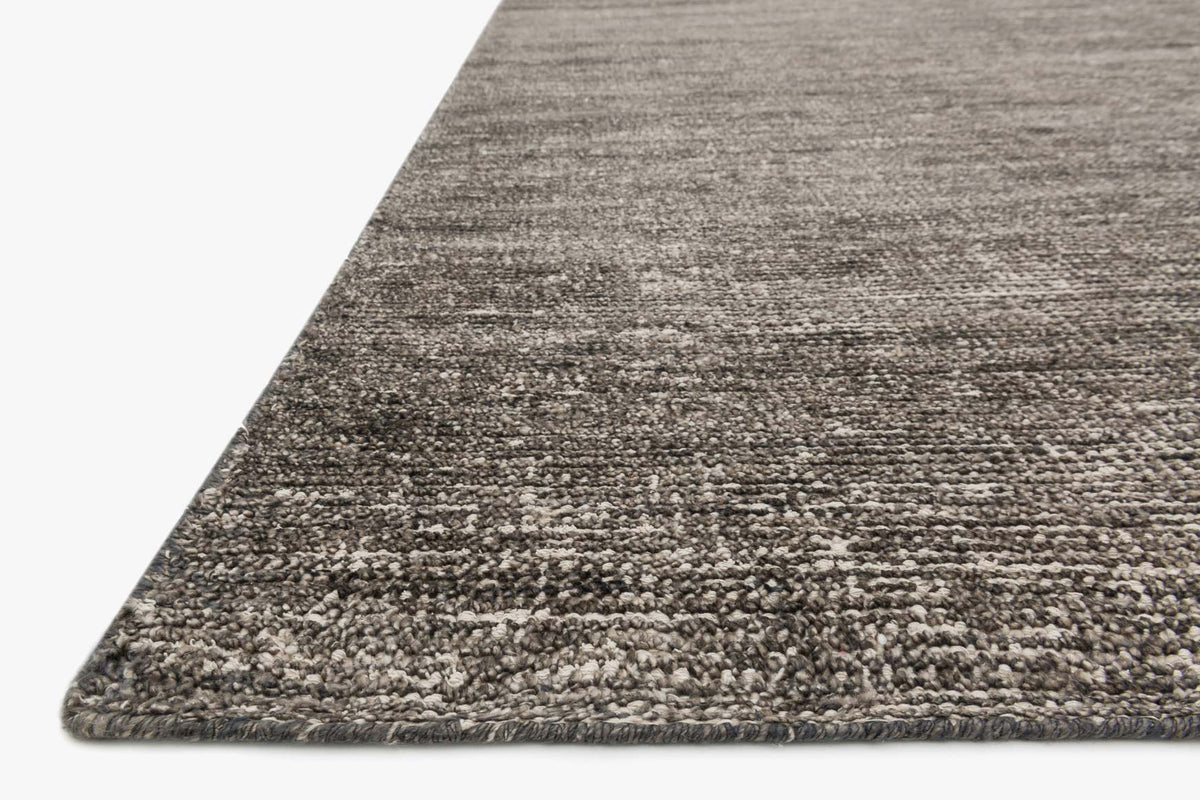 Loloi Serena hand-knotted rug, charcoal textured border and short pile edge