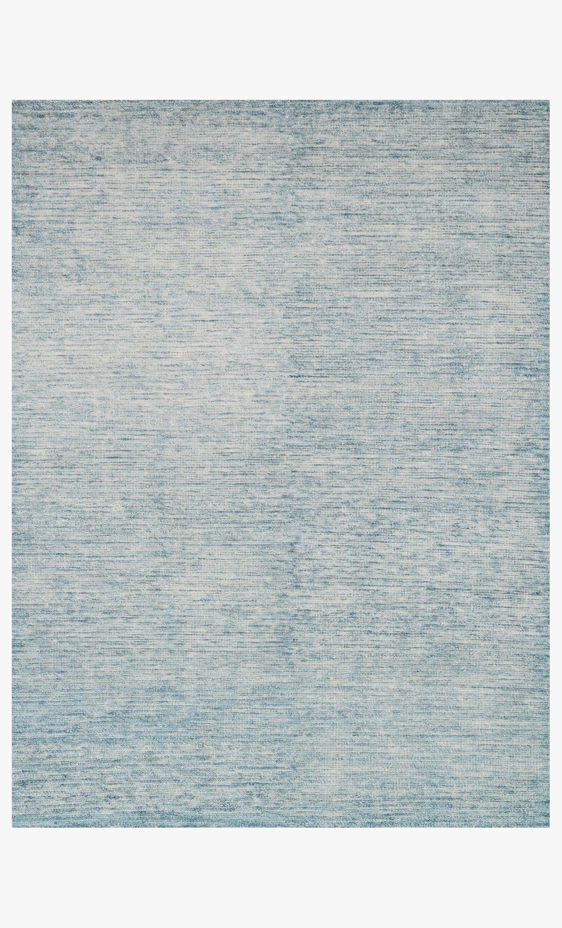 Light blue hand-knotted rug with subtle mottled texture, transitional flatweave style
