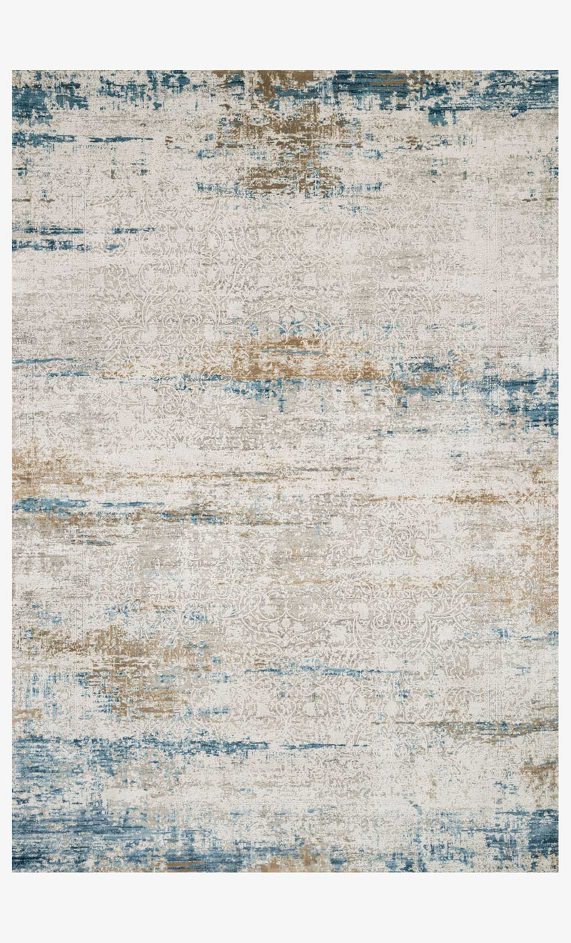 Loloi Sienne Collection - Contemporary Power Loomed Rug in Ivory & Azure (SIE-05)
