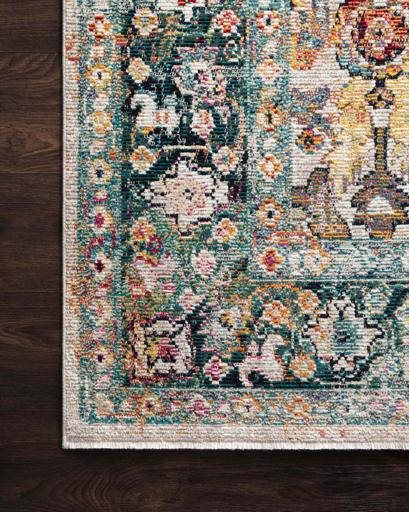 Justina Blakeney x Loloi Silvia Collection - Transitional Power Loomed Rug in Stone & Teal (SIL-01)