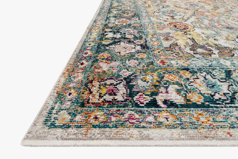 Justina Blakeney x Loloi Silvia Collection - Transitional Power Loomed Rug in Stone & Teal (SIL-01)