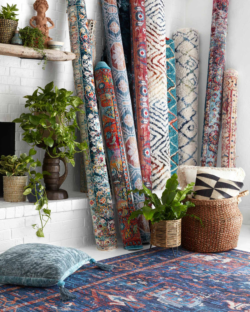 Justina Blakeney x Loloi Silvia Collection - Transitional Power Loomed Rug in Stone & Teal (SIL-01)
