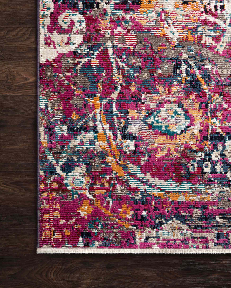 Justina Blakeney x Loloi Silvia Collection - Transitional Power Loomed Rug in Midnight & Fuchsia (SIL-05)