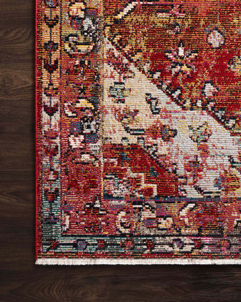 Justina Blakeney x Loloi Silvia Collection - Transitional Power Loomed Rug in Red & Multi (SIL-06)