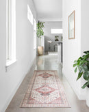 Loloi II Skye Collection - Traditional Power Loomed Oval Rug in Ivory & Berry (SKY-02)