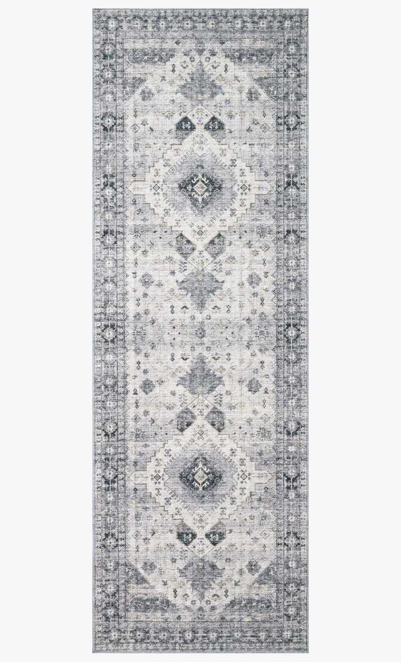 Loloi II Skye Collection - Traditional Power Loomed Rug in Silver & Grey (SKY-02)