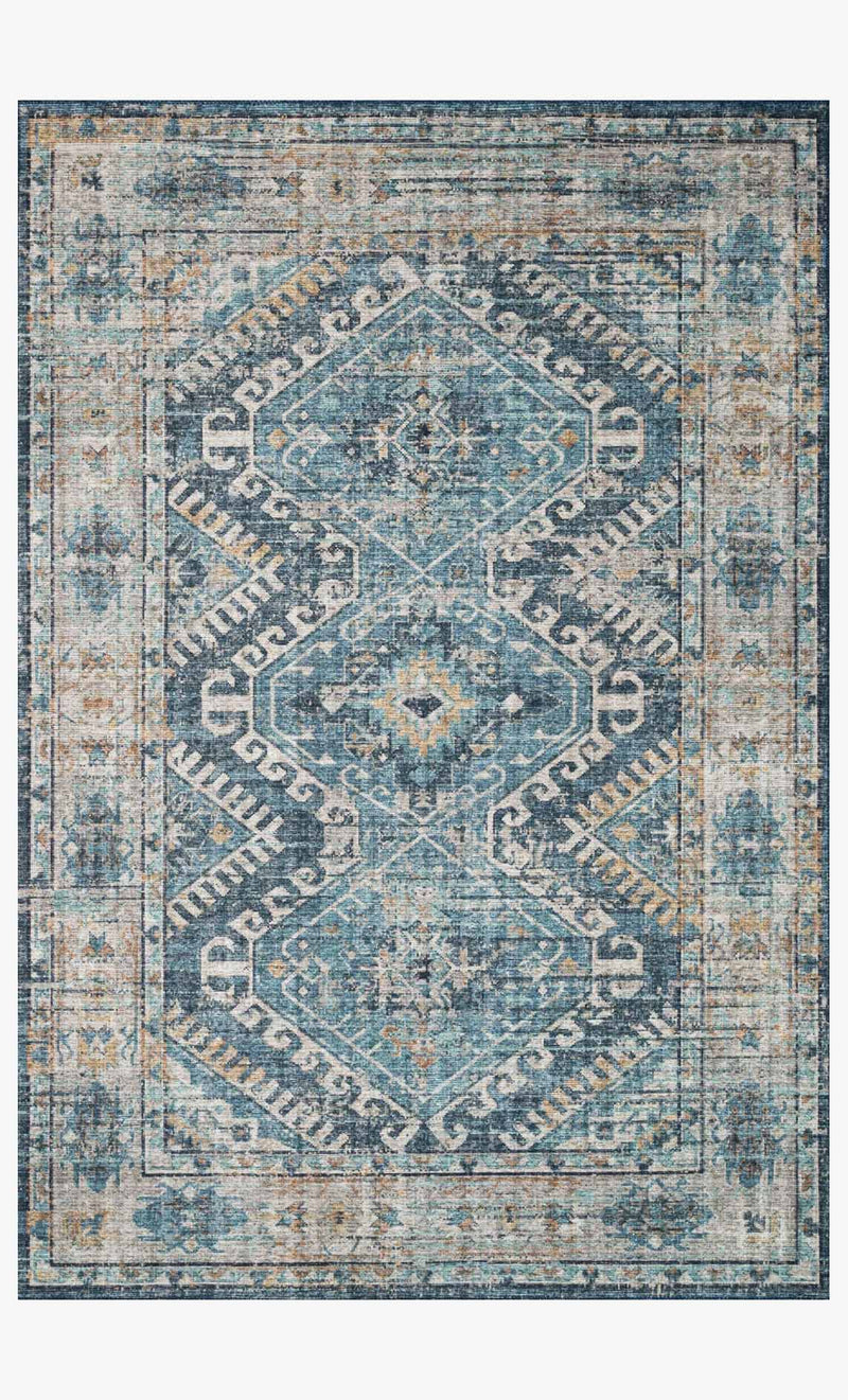 Loloi II Skye Collection - Traditional Power Loomed Rug in Denim & Natural (SKY-03)