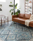 Loloi II Skye Collection - Traditional Power Loomed Rug in Denim & Natural (SKY-03)