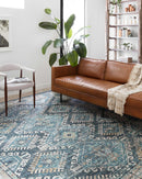Loloi II Skye Collection - Traditional Power Loomed Rug in Denim & Natural (SKY-03)