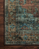 Loloi II Skye Collection - Traditional Power Loomed Rug in Terracotta & Sky (SKY-07)