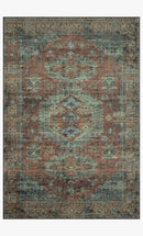 Loloi II Skye Collection - Traditional Power Loomed Rug in Terracotta & Sky (SKY-07)