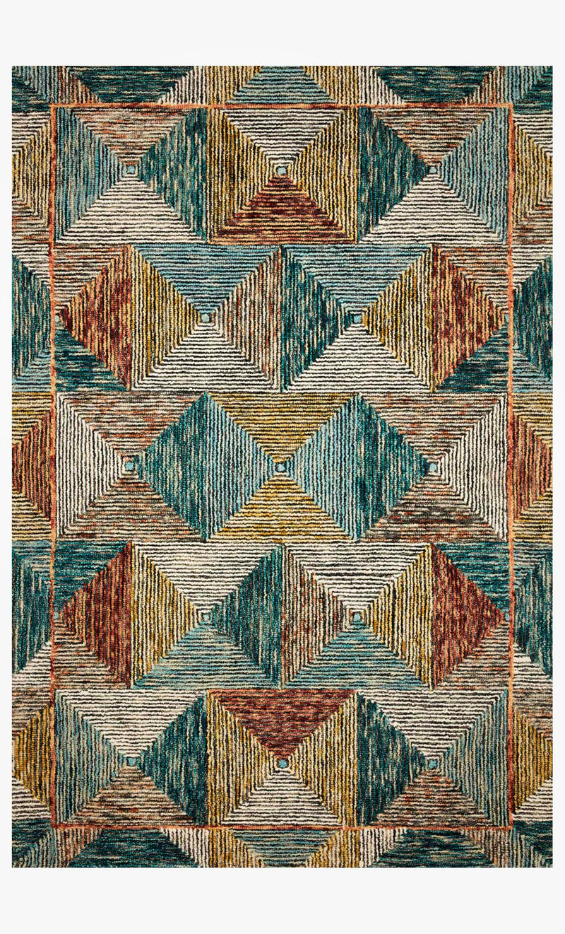 Loloi II Spectrum Collection - Contemporary Hooked Rug in Lagoon & Spice (SPE-01)