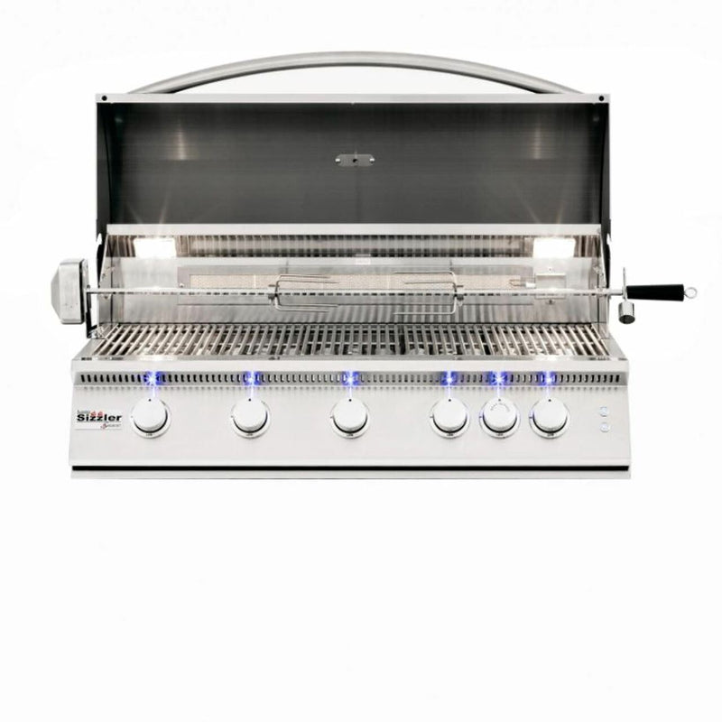 Summerset 40-Inch Sizzler Pro 5-Burner Built-In Natural Gas Grill with Rear Infrared Burner in Stainless Steel (SIZPRO40-NG)