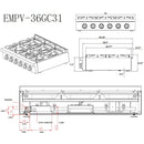 Empava 36-Inch Pro-Style Slide-In Natural Gas Cooktops (EMPV-36GC31)