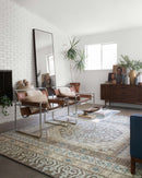 Loloi Tatum Collection - Transitional Hooked Rug in Stone & Blue (TW-02)