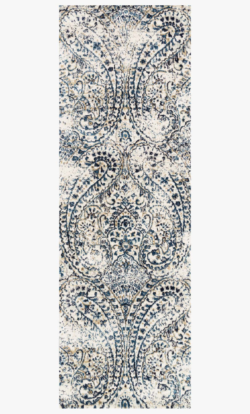 Loloi Torrance Collection - Transitional Power Loomed Rug in Ivory & Indigo (TC-02)