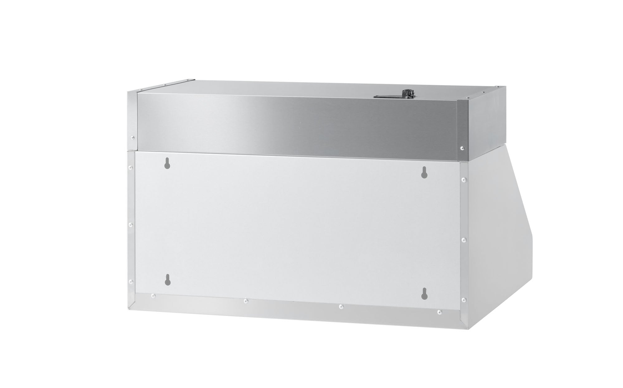 Stainless recirculating under-cabinet kit housing with mounting holes