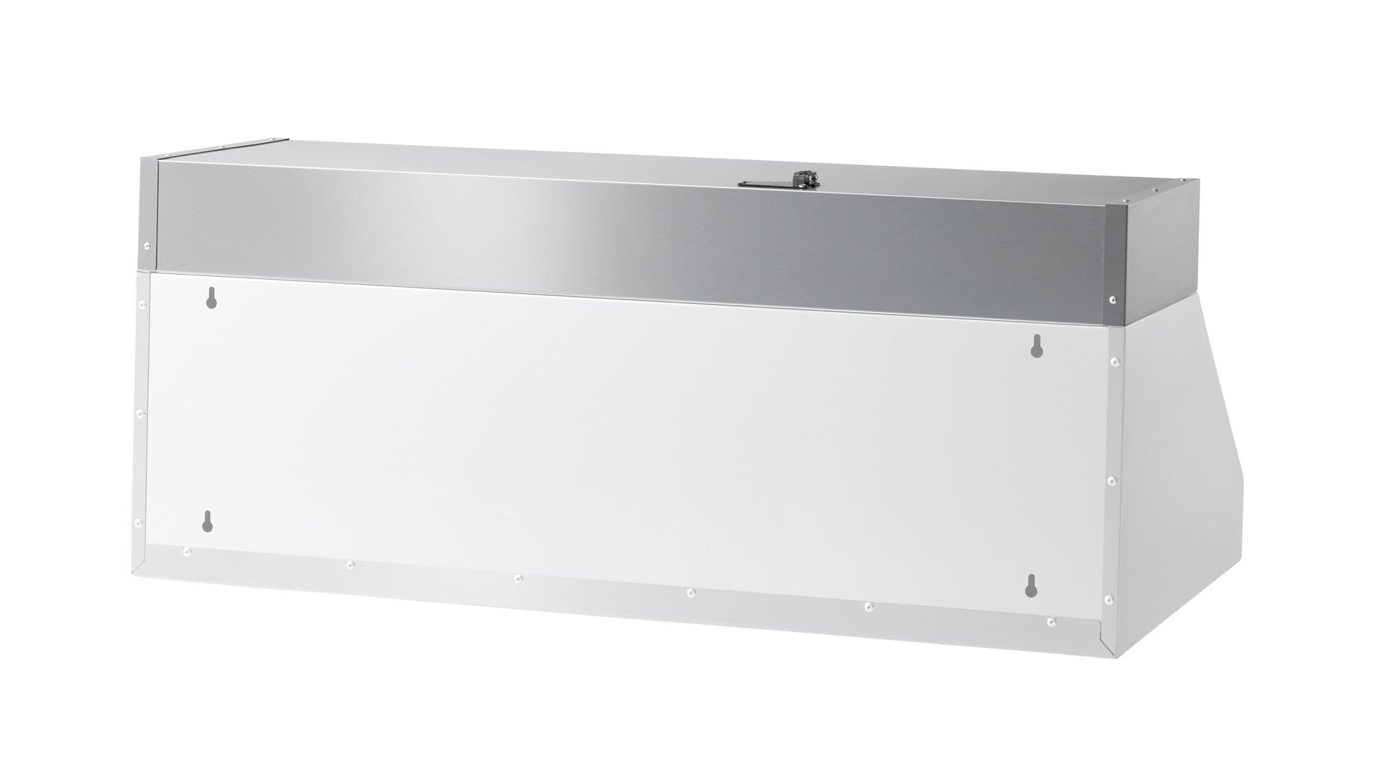 Silver under-cabinet recirculating kit housing with side brackets