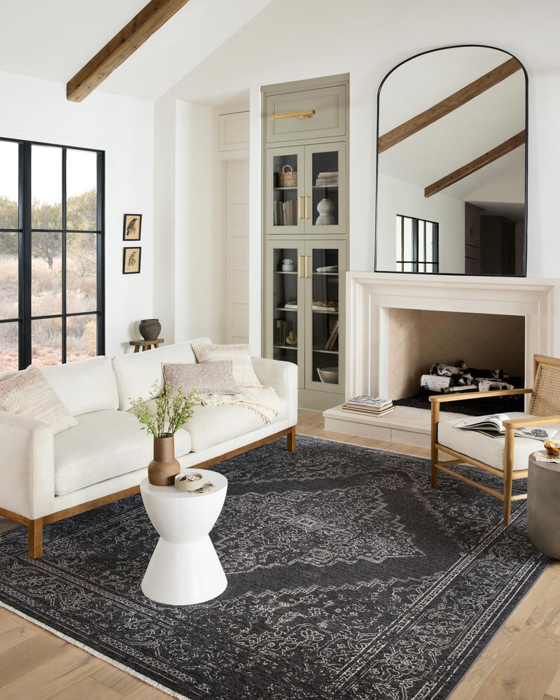 Loloi II Vance Collection - Traditional Power Loomed Rug in Charcoal & Dove (VAN-03)