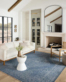 Loloi II Vance Collection - Traditional Power Loomed Rug in Denim & Dove (VAN-03)