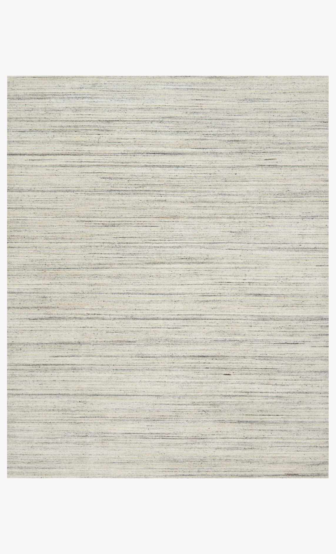 Ivory transitional hand-loomed rug with subtle horizontal stripe texture, flat weave.