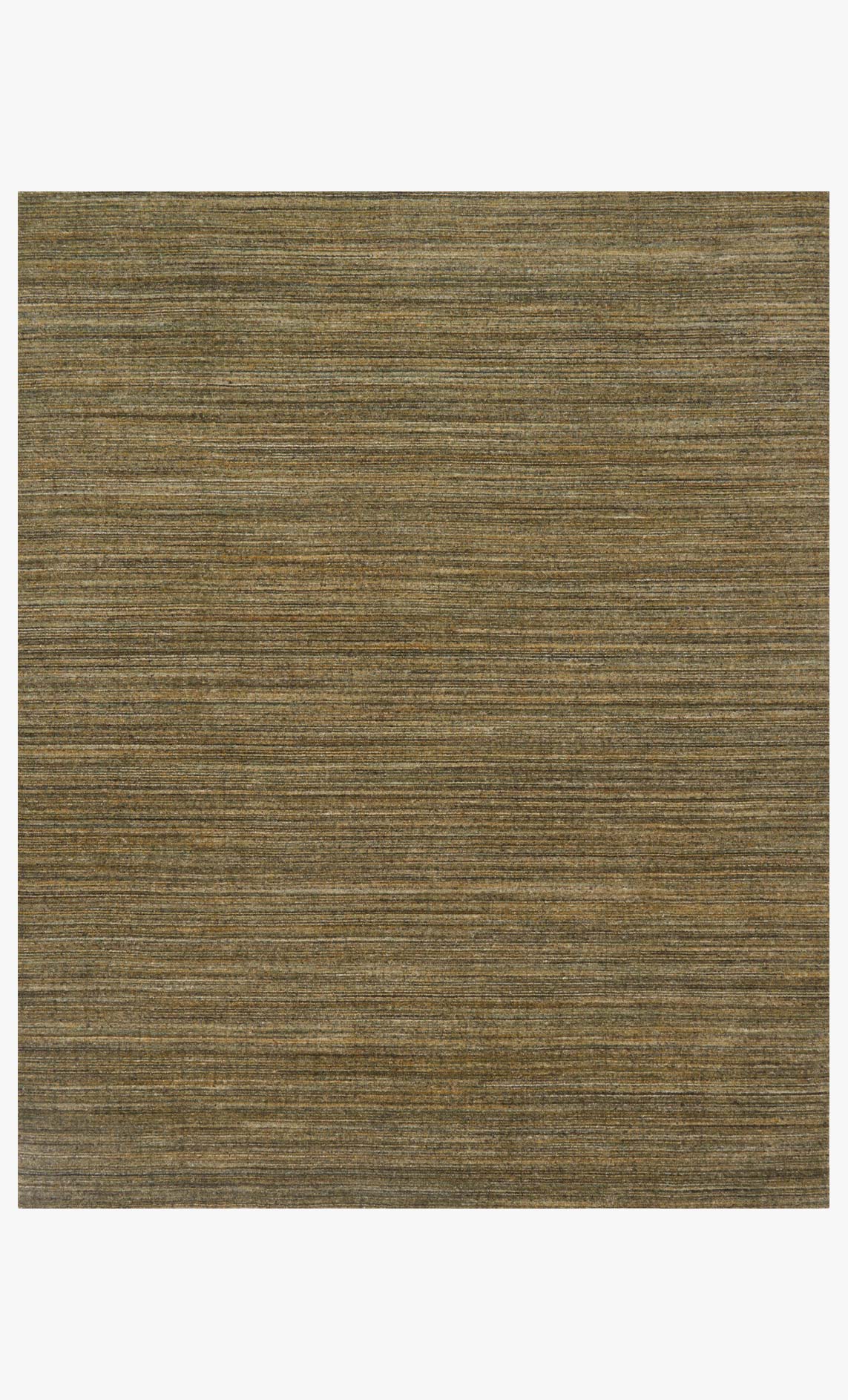 Transitional hand loomed rug in olive with low-profile striped texture