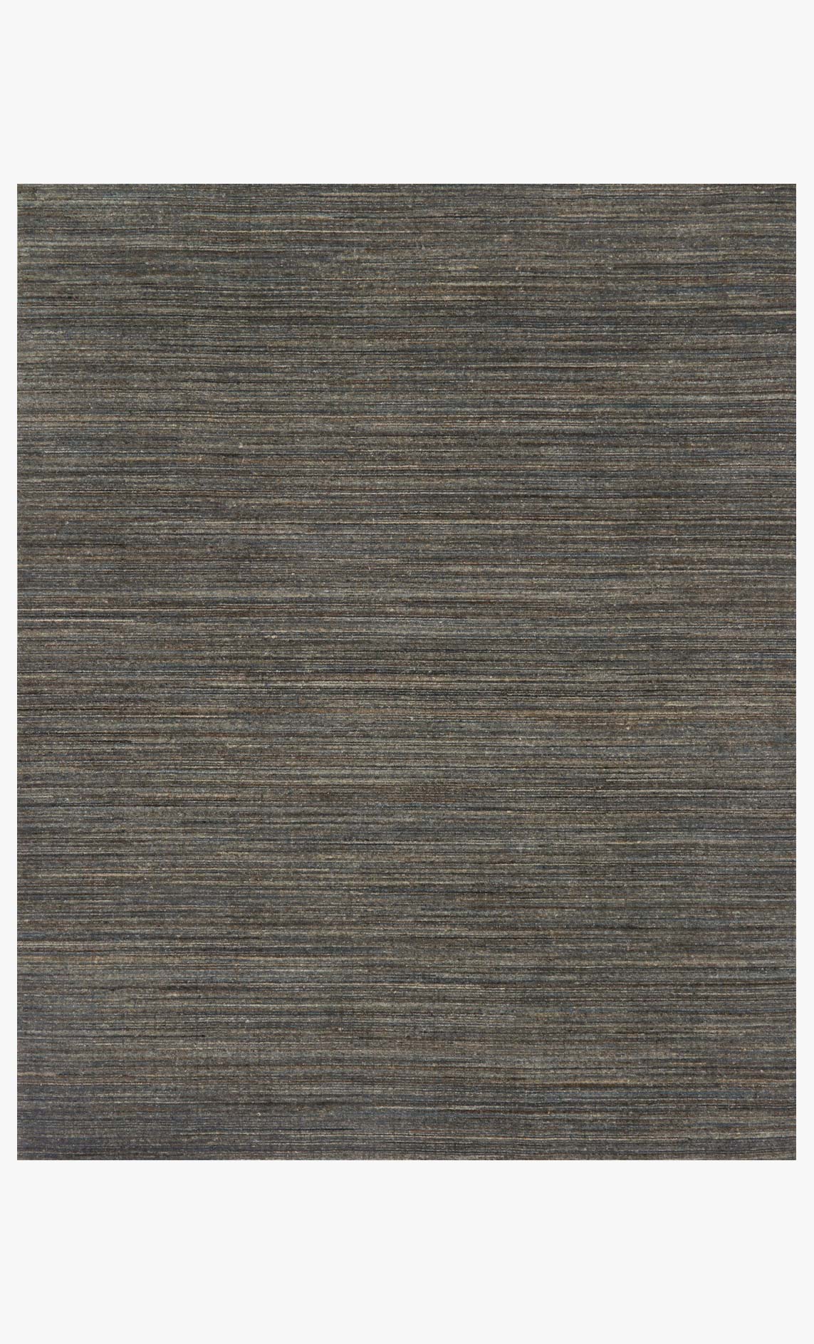 Slate hand-loomed transitional rug with thin horizontal stripes
