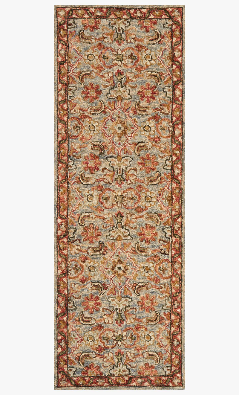 Loloi Victoria Collection - Traditional Hooked Rug in Slate & Terracotta (VK-10)