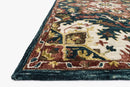 Loloi Victoria Collection - Traditional Hooked Rug in Teal & Raspberry (VK-13)