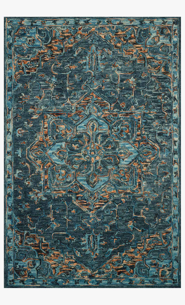 Loloi Victoria Collection - Traditional Hooked Rug in Teal (VK-15)