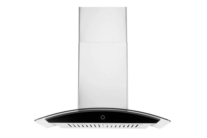 Hauslane 30-Inch Wall Mount Touch Control Range Hood with Tempered Glass in Stainless Steel (WM-639SS-30)