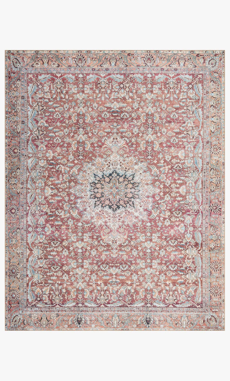 Loloi II Wynter Collection - Traditional Power Loomed Rug in Tomato & Teal (WYN-05)