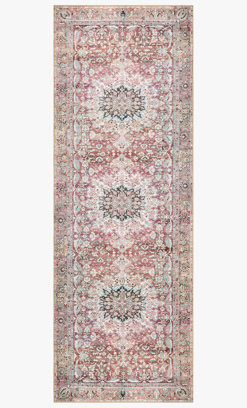 Loloi II Wynter Collection - Traditional Power Loomed Rug in Tomato & Teal (WYN-05)