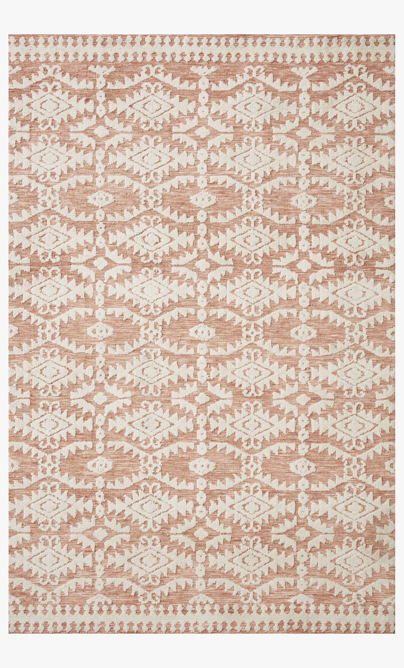Justina Blakeney x Loloi Yeshaia Collection - Transitional Power Loomed Rug in Terracotta & Ivory (YES-06)