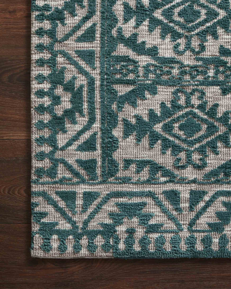 Justina Blakeney x Loloi Yeshaia Collection - Transitional Power Loomed Rug in Teal & Dove (YES-08)
