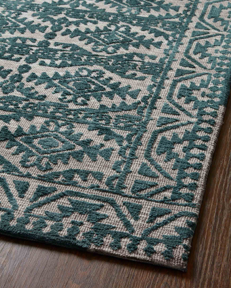 Justina Blakeney x Loloi Yeshaia Collection - Transitional Power Loomed Rug in Teal & Dove (YES-08)