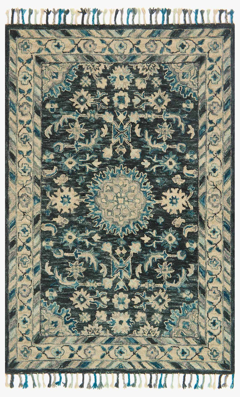 Loloi Zharah Collection - Transitional Hooked Rug in Teal & Grey (ZR-02)